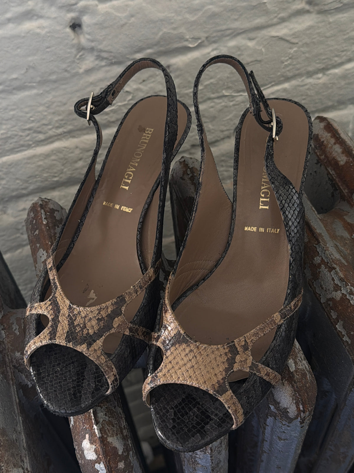 Bruno Magli Animal Prints Embossed Leather Slingback