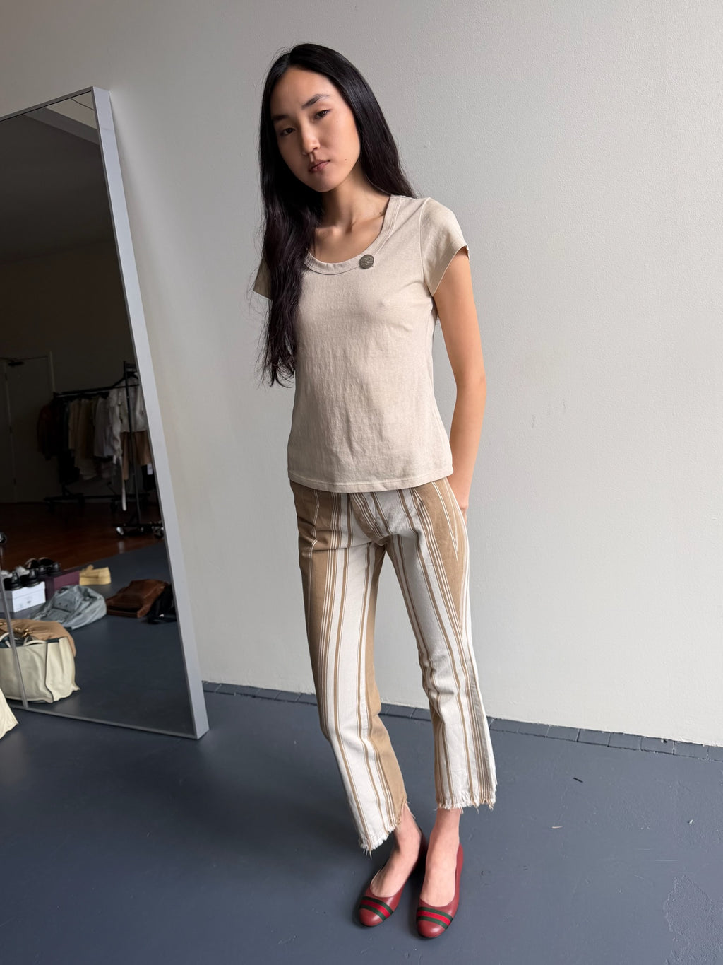 Kapital Cotton Striped Low Rise pant