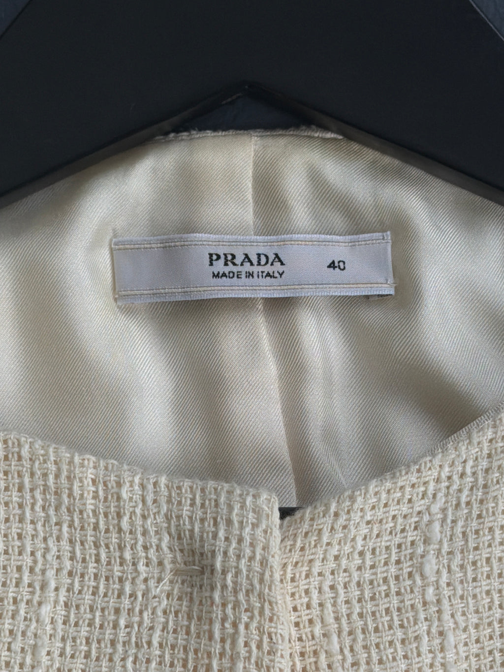 2013 Prada Ramie Tweed RoundNeck Jacket
