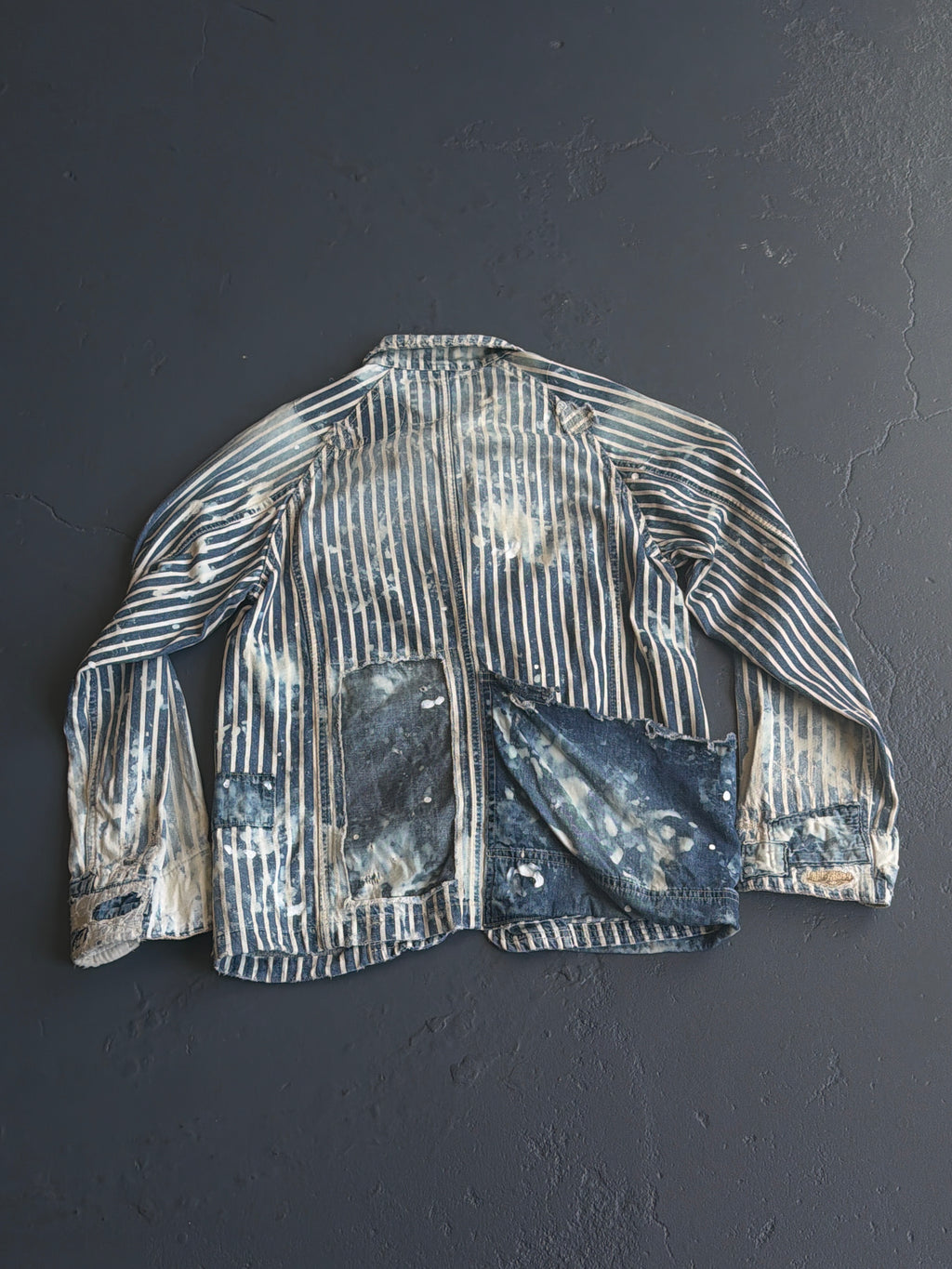 Aozora Blue Heaven Damaged Striped Jacket
