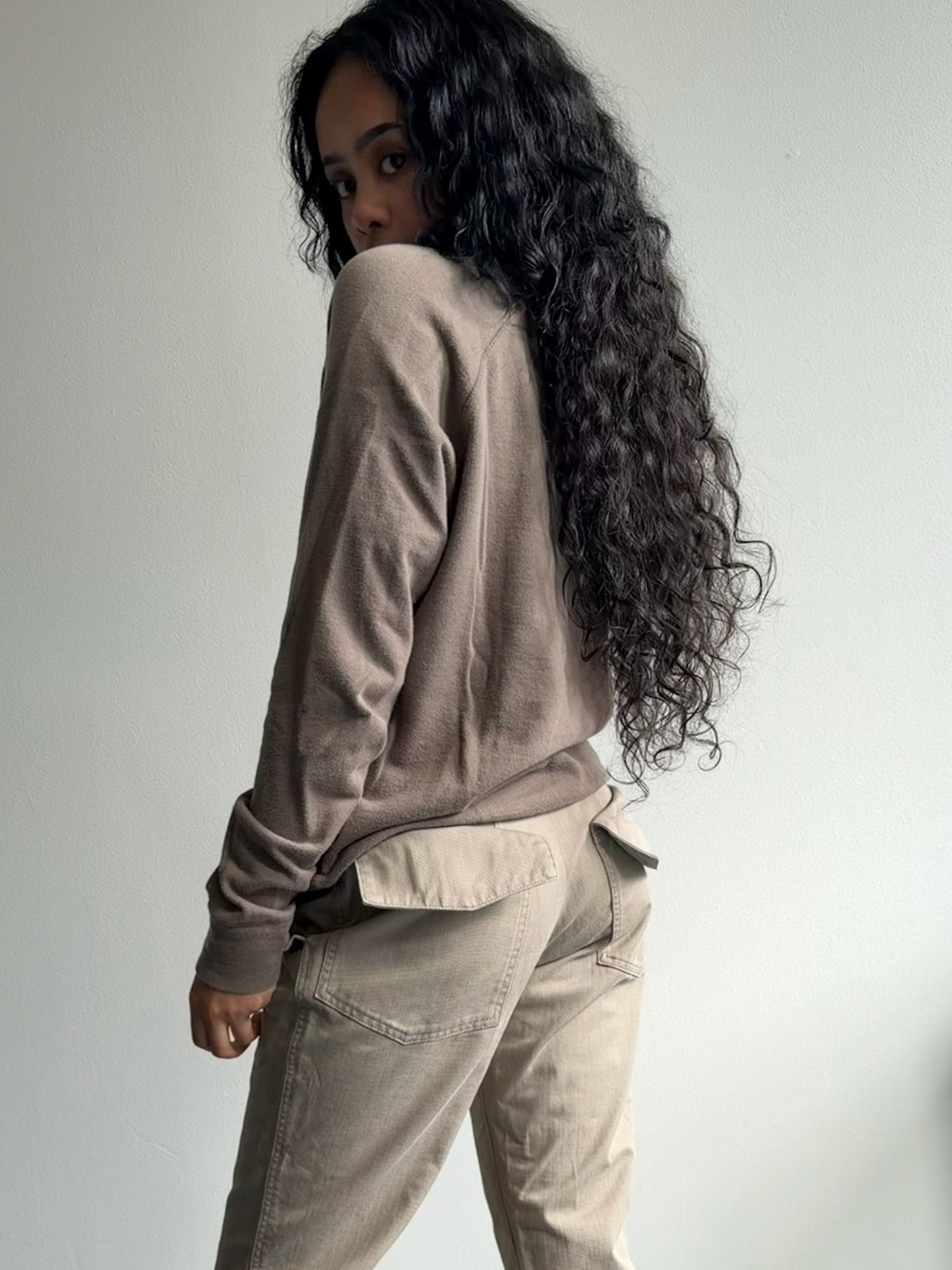 Vintage Deep V-Neck Sweatshirt