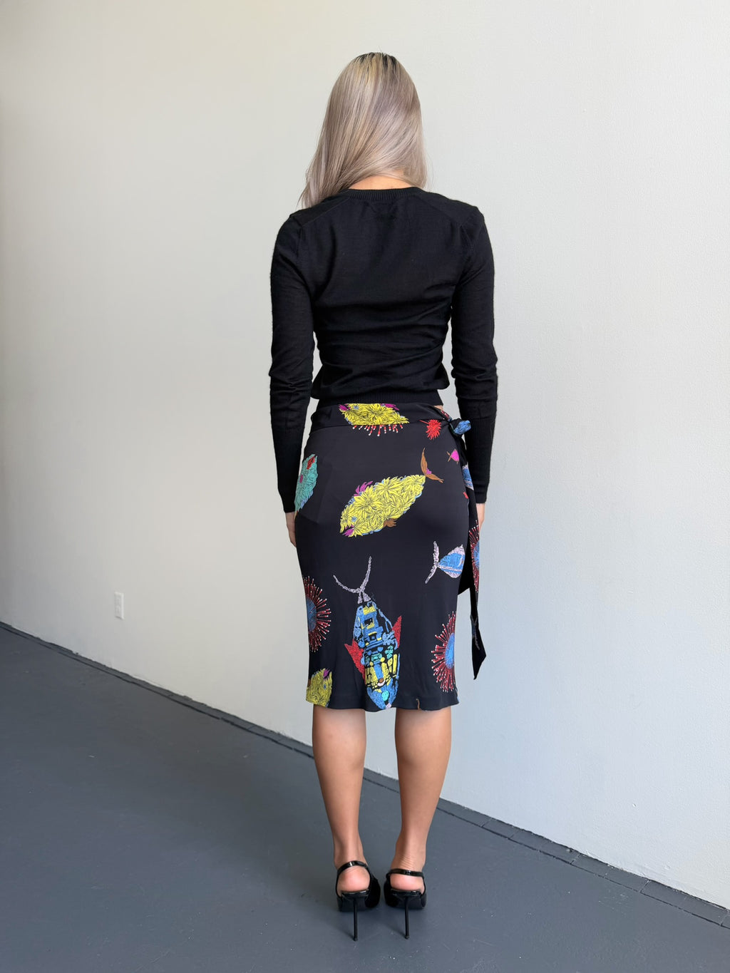 Emilio Pucci Archivio "Burdines" Fish Print Silk Skirt