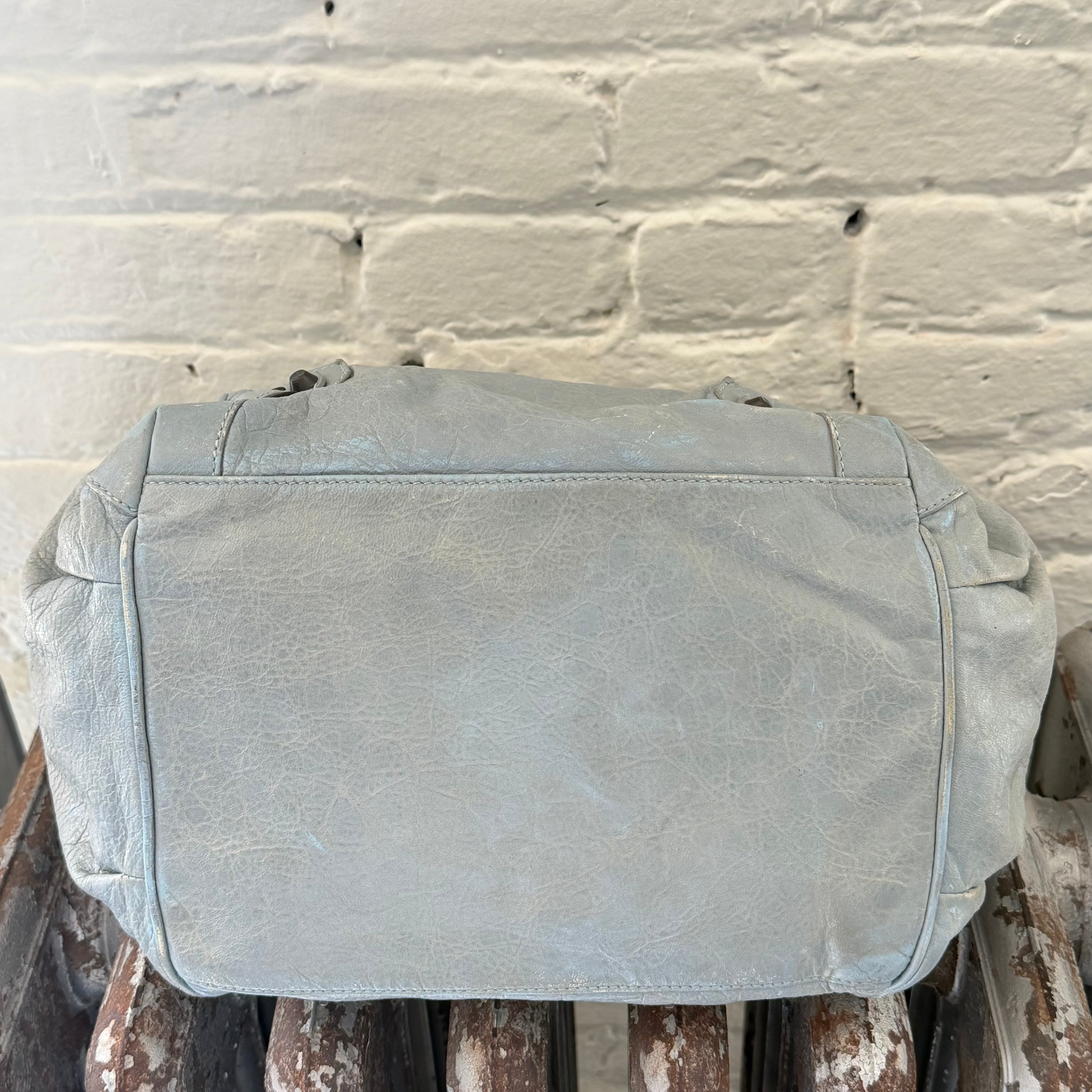 2013 Balenciaga Bleu Acier Lambskin Sunday Tote