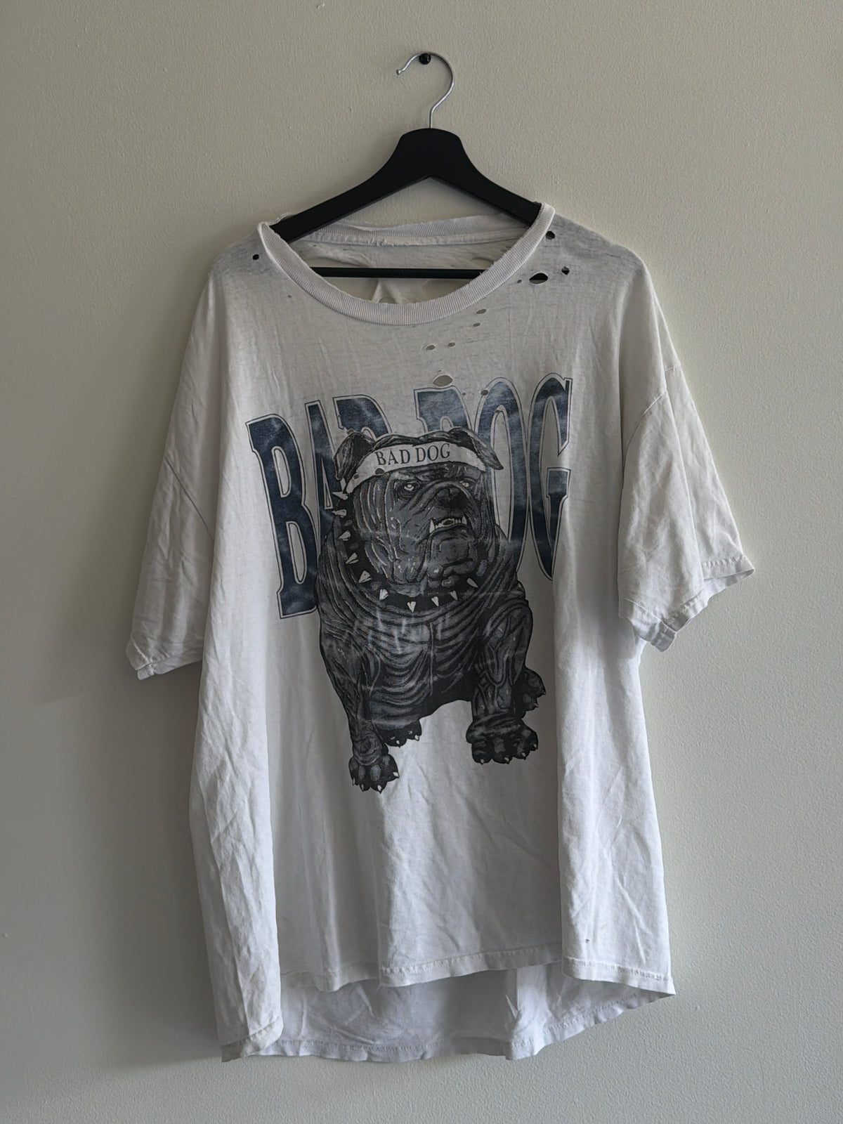 Bad Dog Distressed Oversized Graphic Top