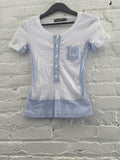 Dolce & Gabbana Button Up Striped Henley