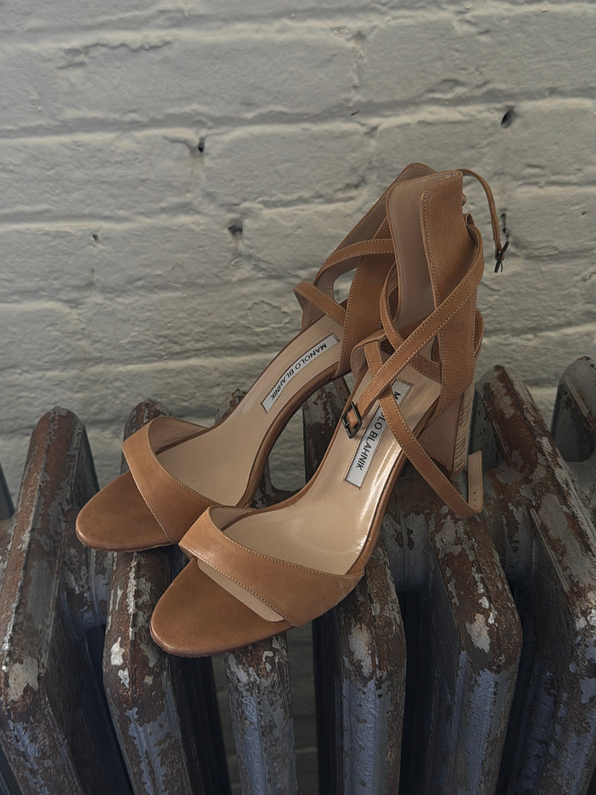 Manolo Blahnik Convu Ankle Strap Heels