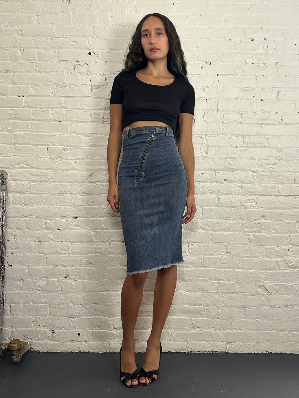 Plein Sud Stretchy Denim Skirt