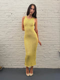 ASTA RESORT Chartreuse Sequin Maxi dress