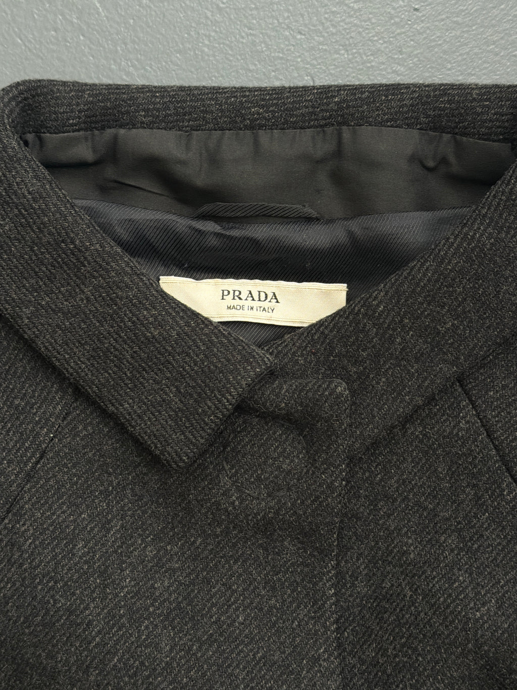 2007 Prada 3/4 Sleeve Wool Peacoat