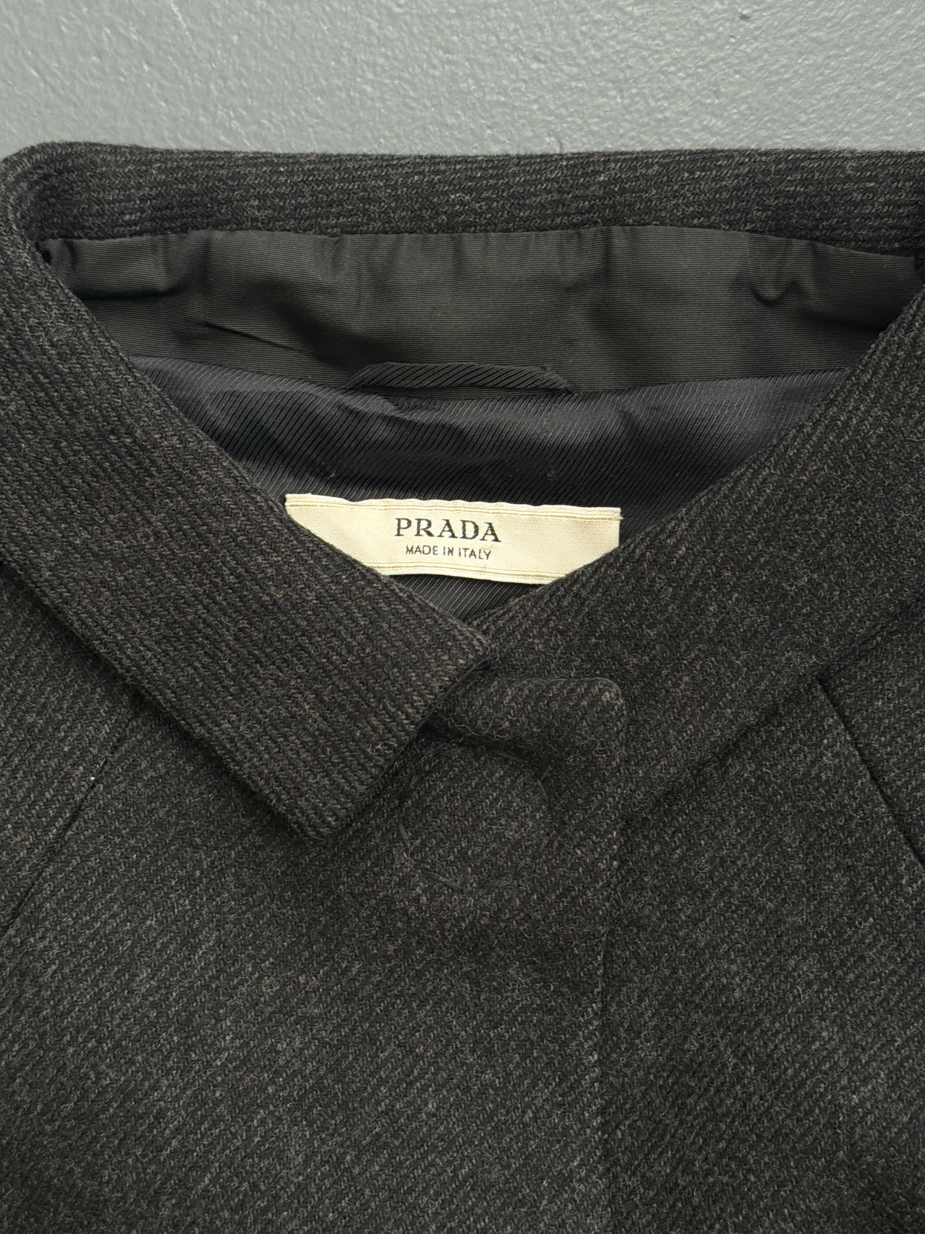 2007 Prada 3/4 Sleeve Wool Peacoat