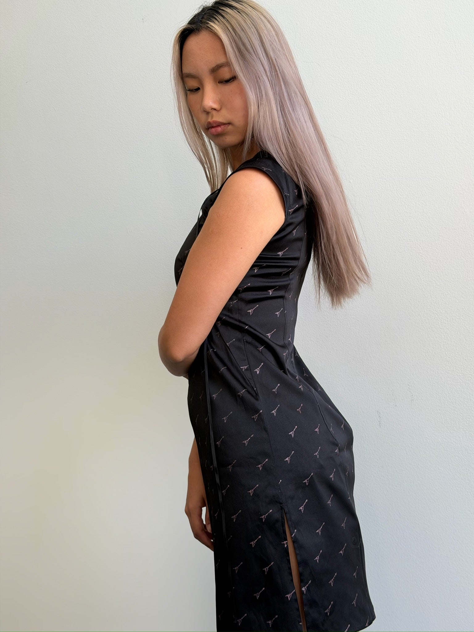 Vintage Hysteric Glamour A-Line Guitar Print Mini Dress