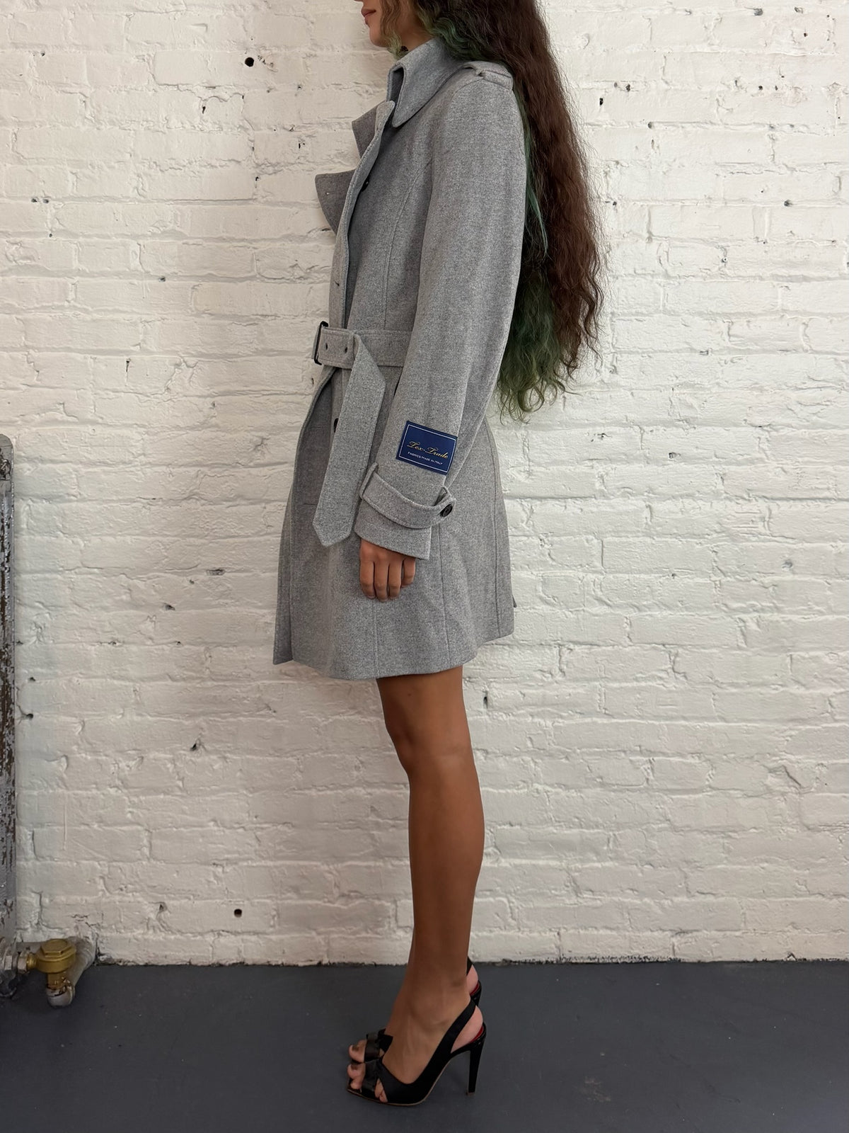 Semantic Design Wool Blend Double Breasted Coat