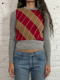 Vintage Dolce & Gabbana Argyle Knit Sweater