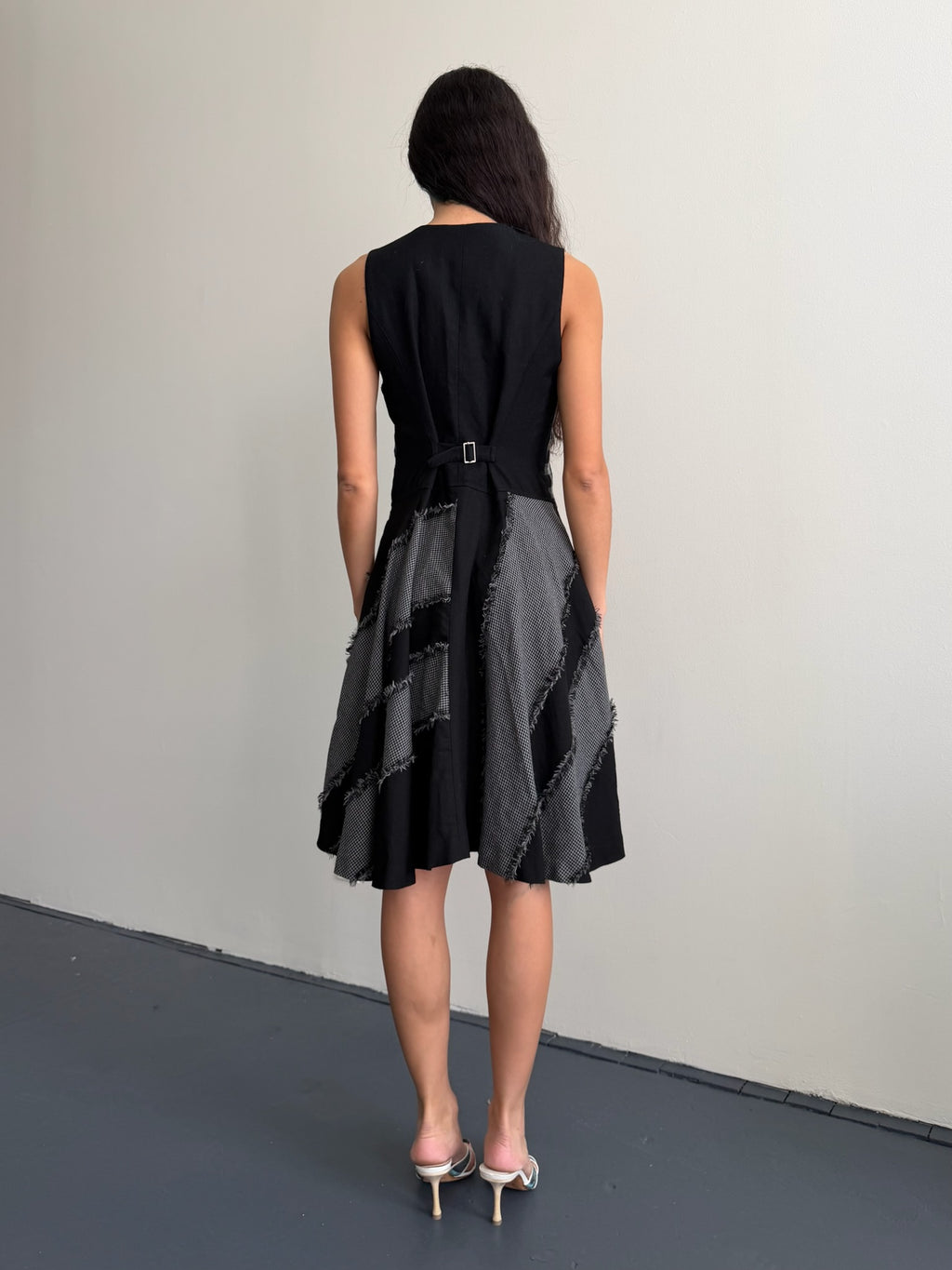 Issey Miyake Sport checkered Fringe Dress