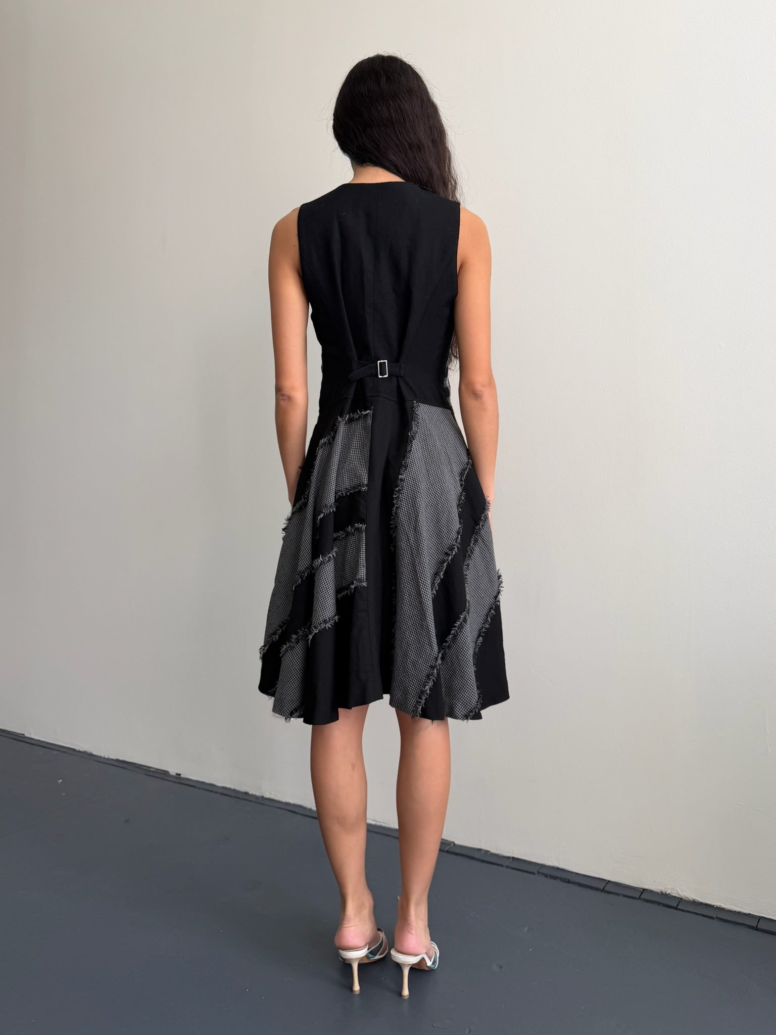 Issey Miyake Sport checkered Fringe Dress