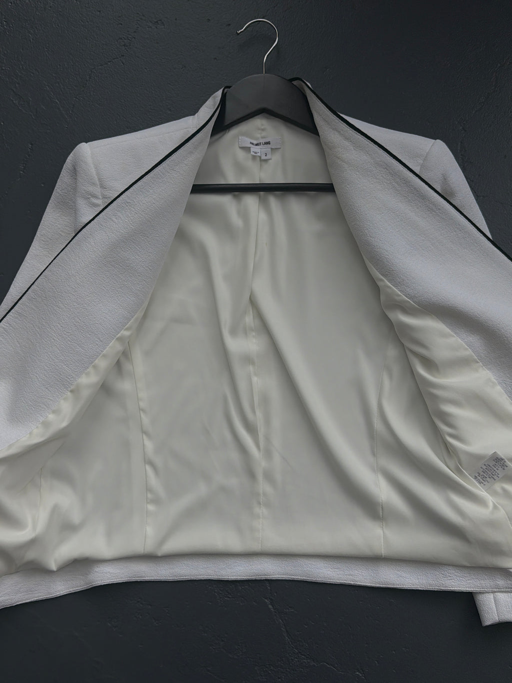 Helmut Lang White No collar Blazer