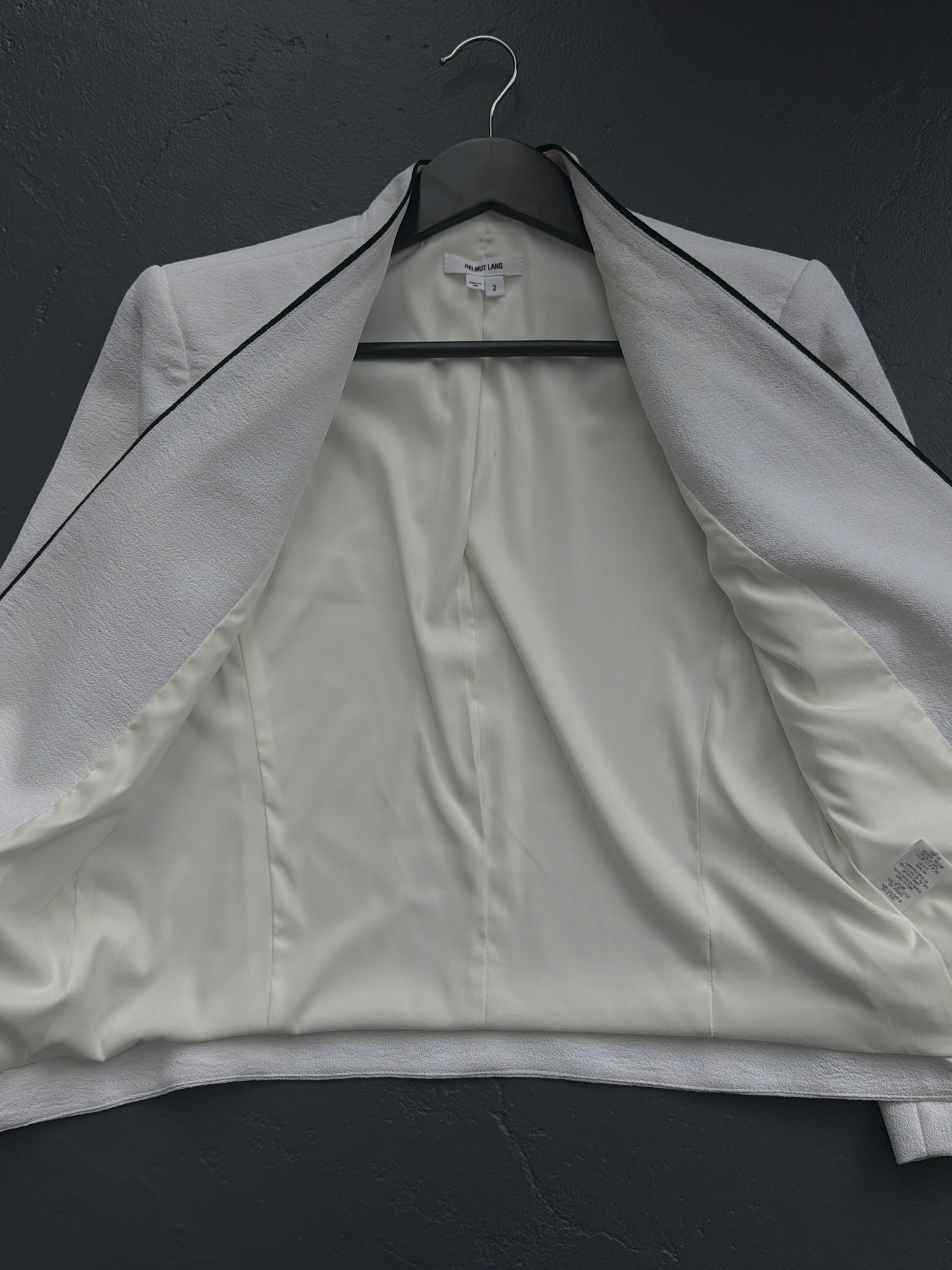 Helmut Lang White No collar Blazer