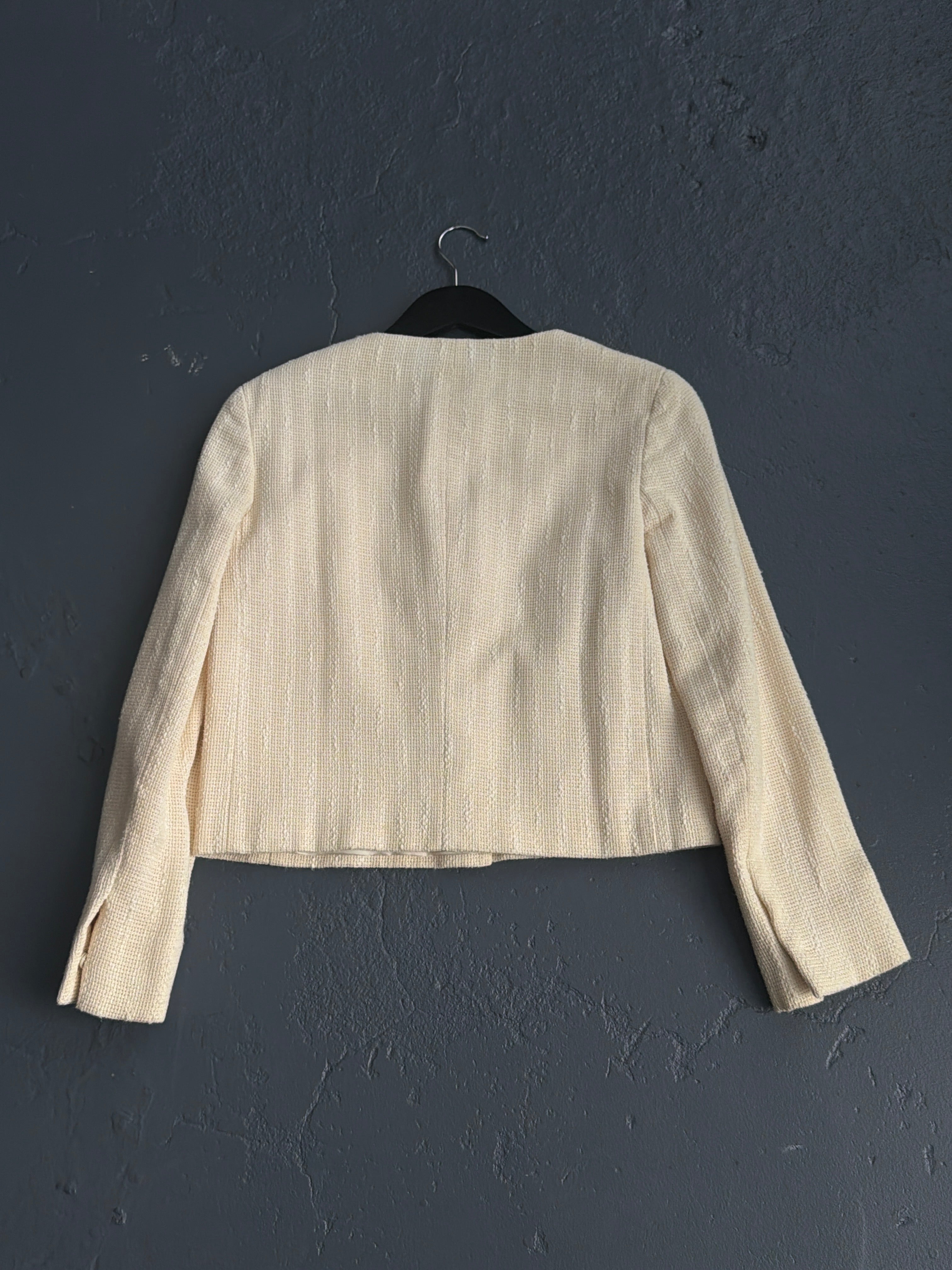 2013 Prada Ramie Tweed RoundNeck Jacket