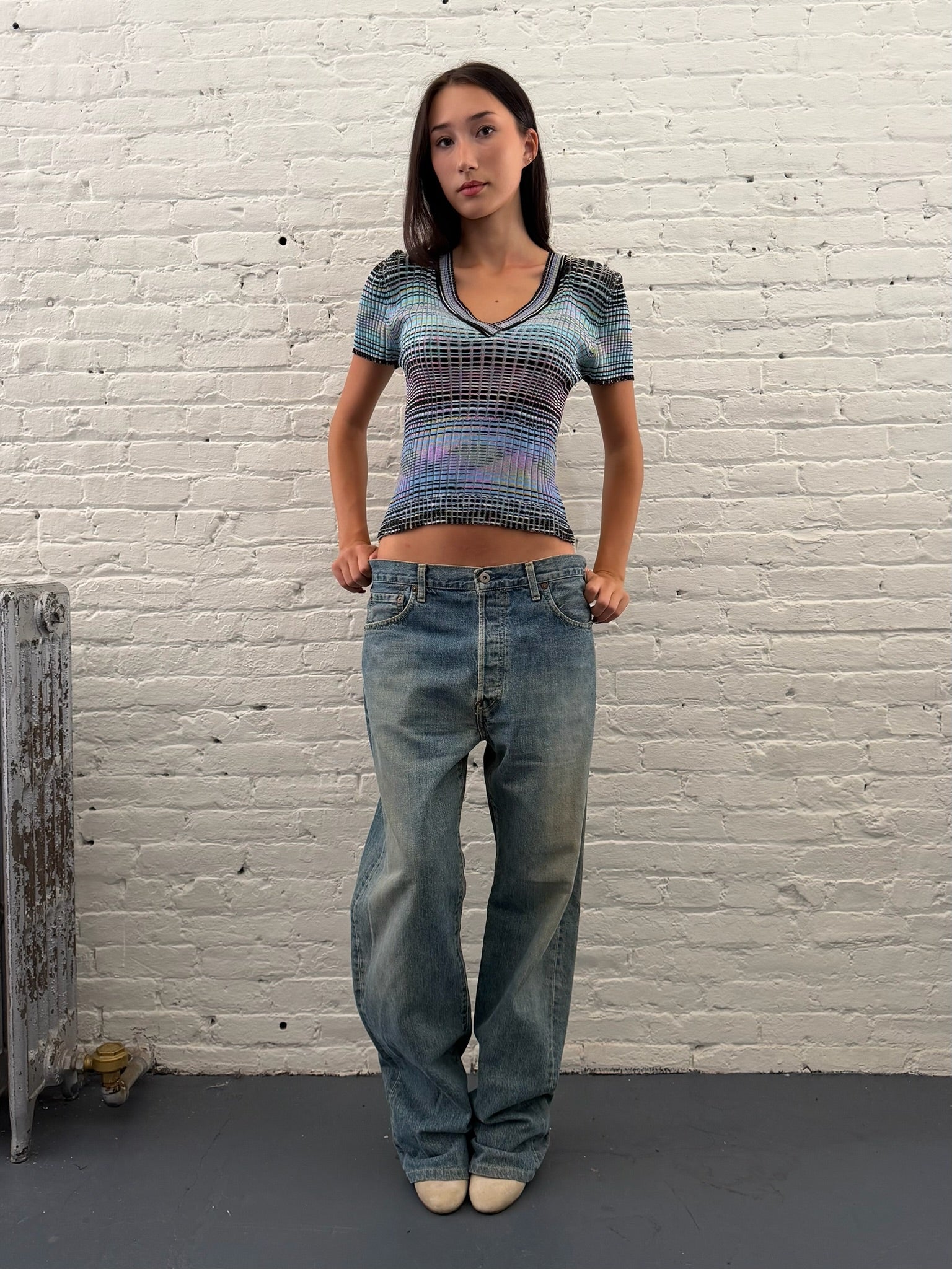Missoni Multicolor Striped V-Neck Top