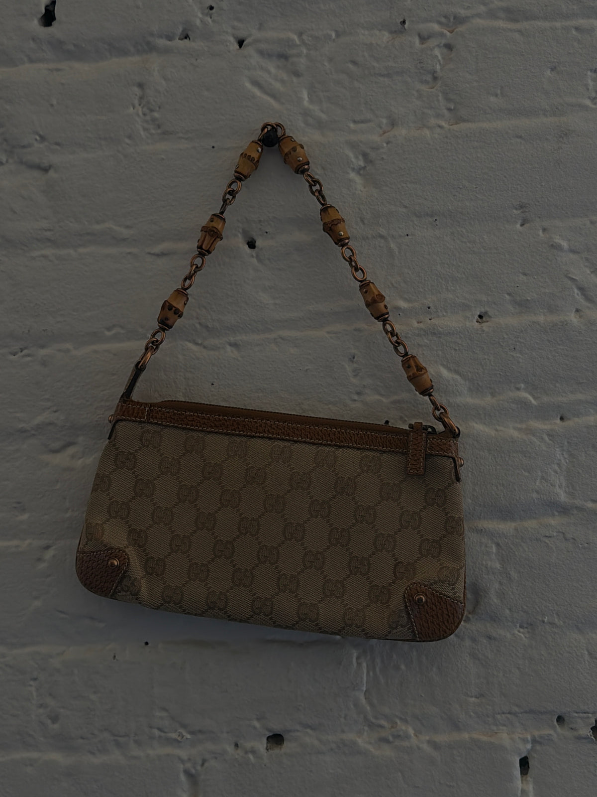 Gucci Tomford Era GG Canvas Bamboo Pochette Bamboo Bag