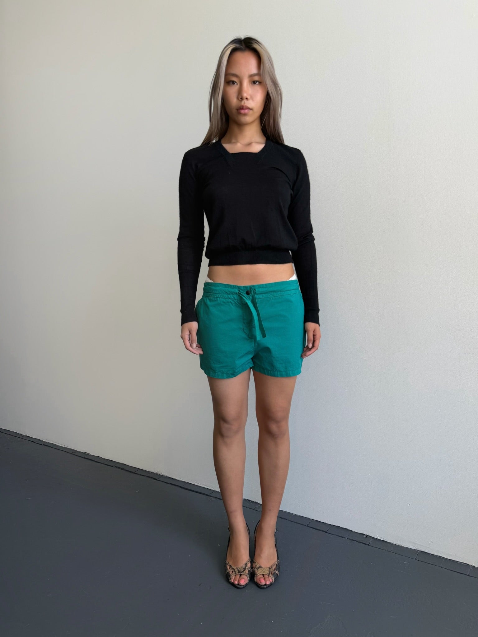 Vintage Bottega Veneta Nylon Drawstring Short