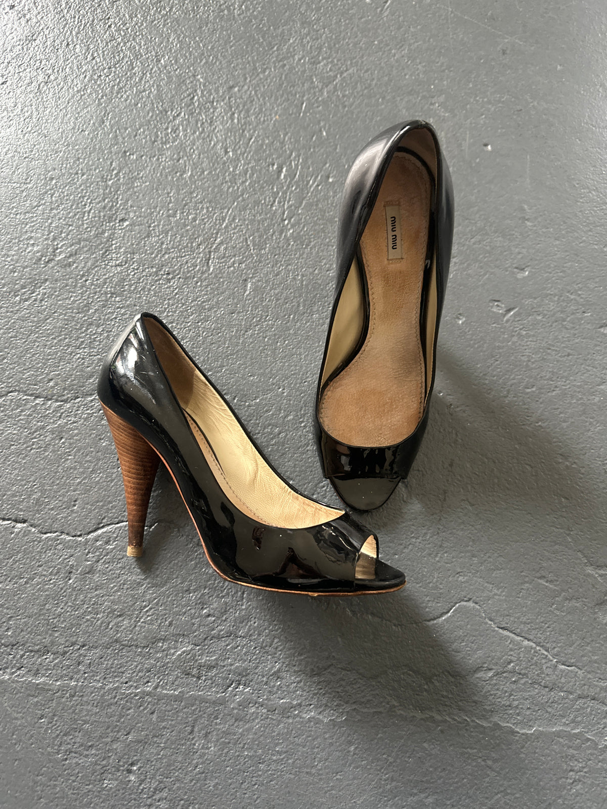 Miu Miu Patent Leather Heeled Sandals