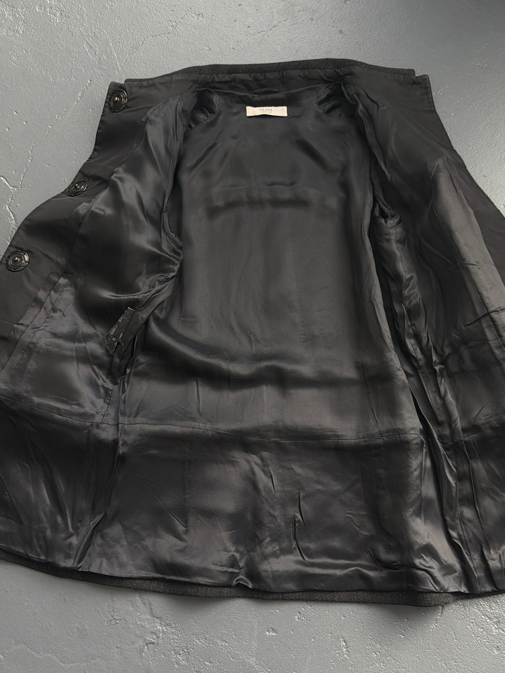 2007 Prada 3/4 Sleeve Wool Peacoat