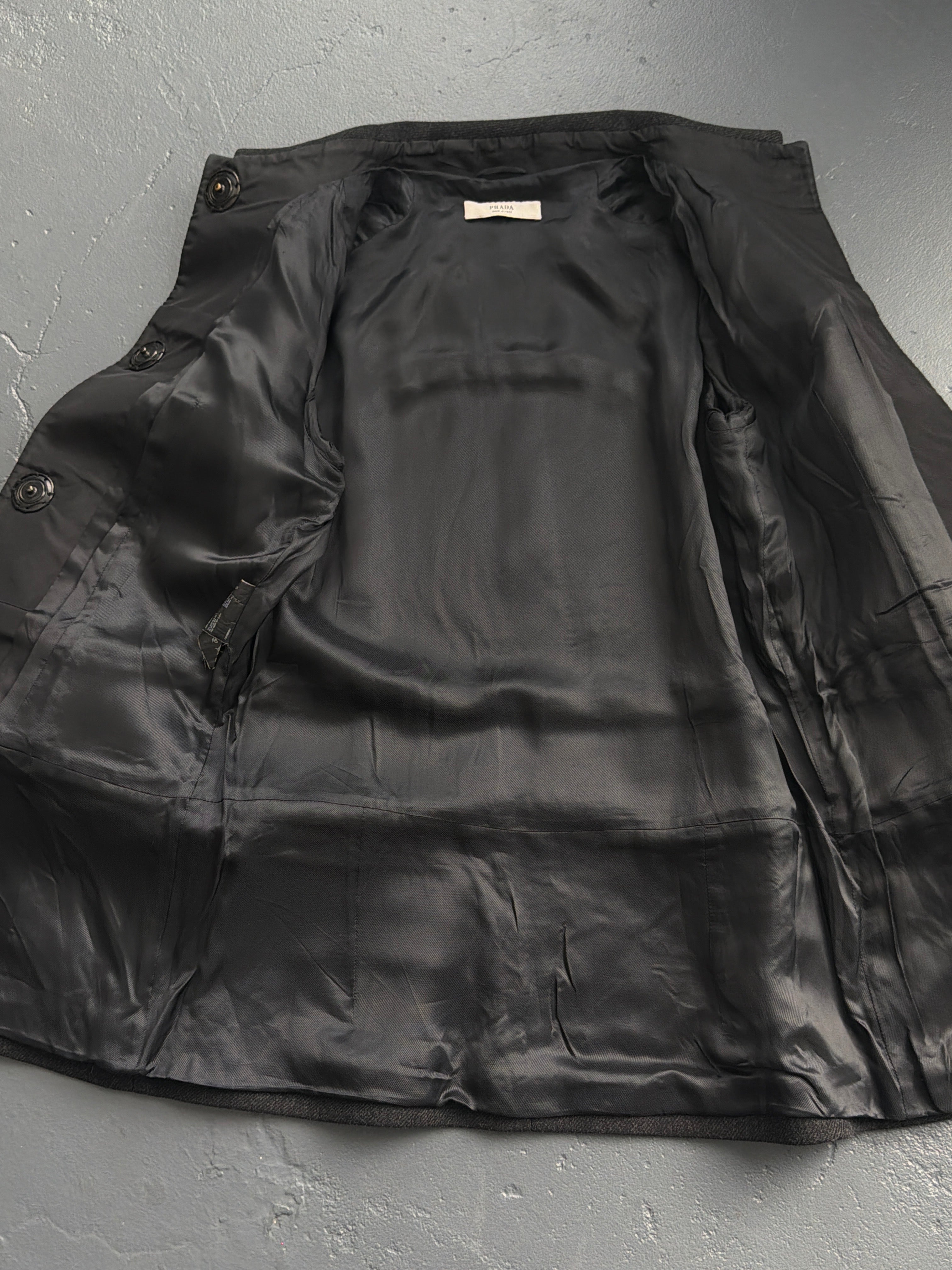 2007 Prada 3/4 Sleeve Wool Peacoat
