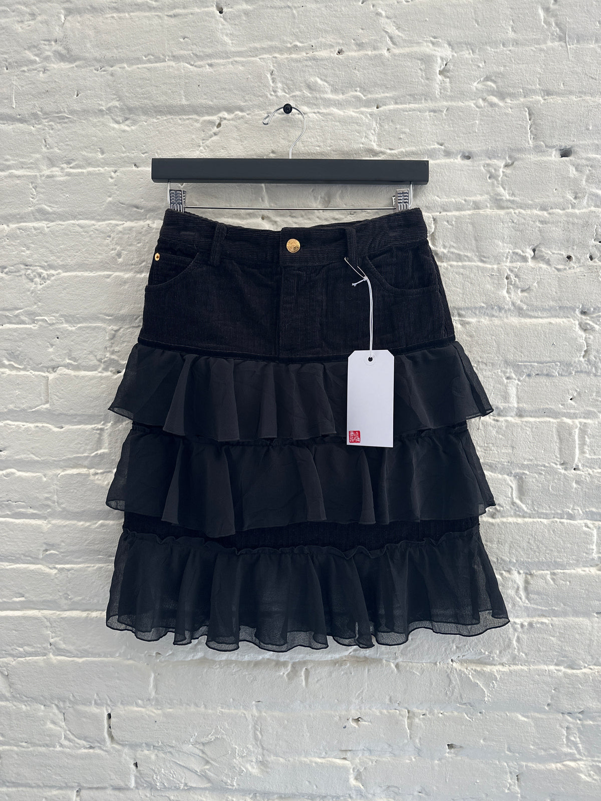 Morgan De Toi Corduroy Ruffle Skirt