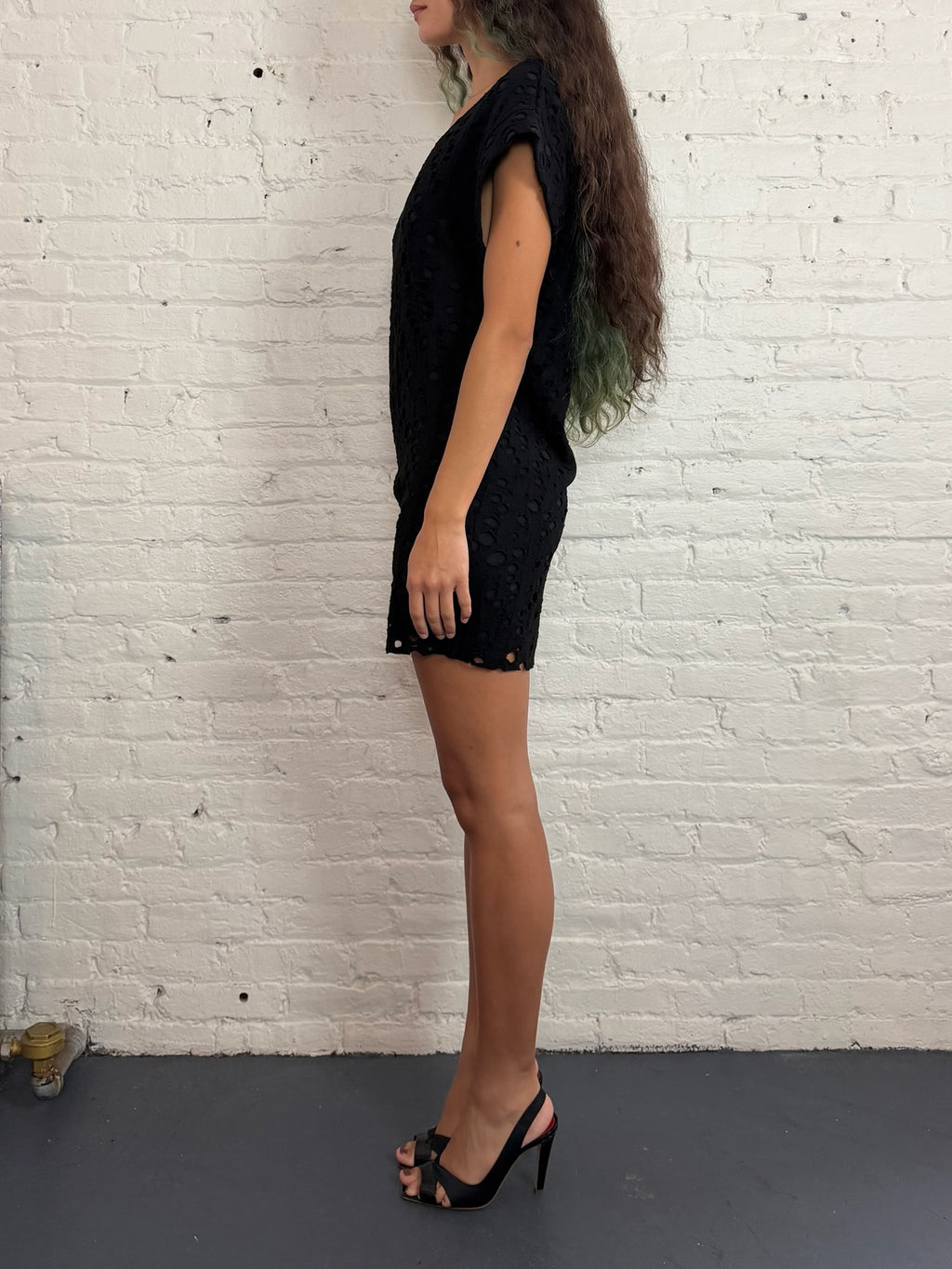 LIMI Feu Distressed Black Mini Dress
