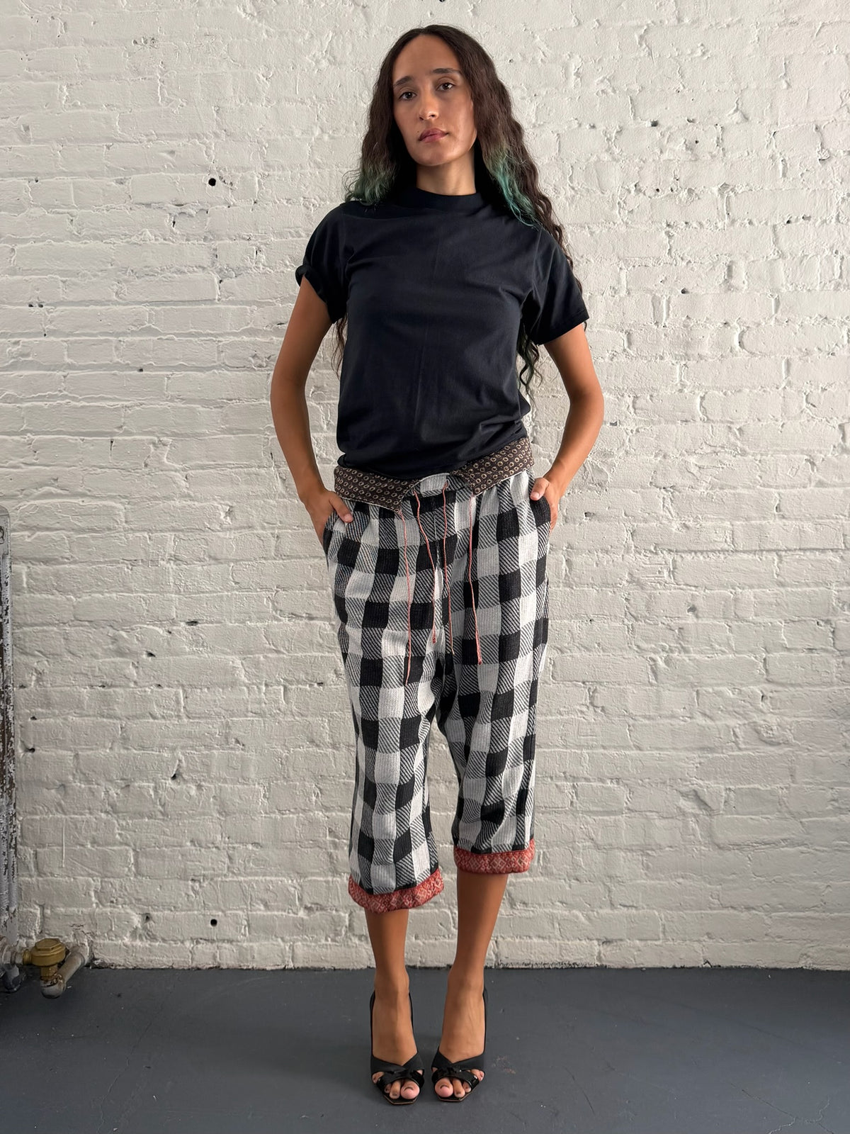 Vintage Kapital Checkered Sarouel Cropped Pants