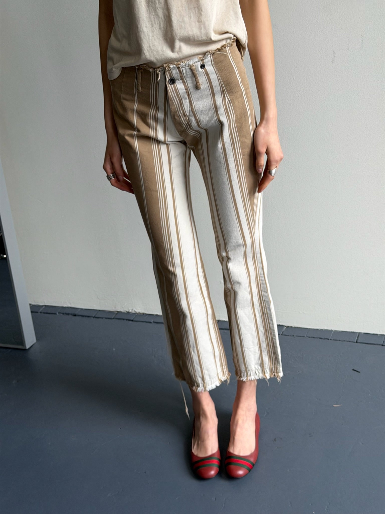 Kapital Cotton Striped Low Rise pant