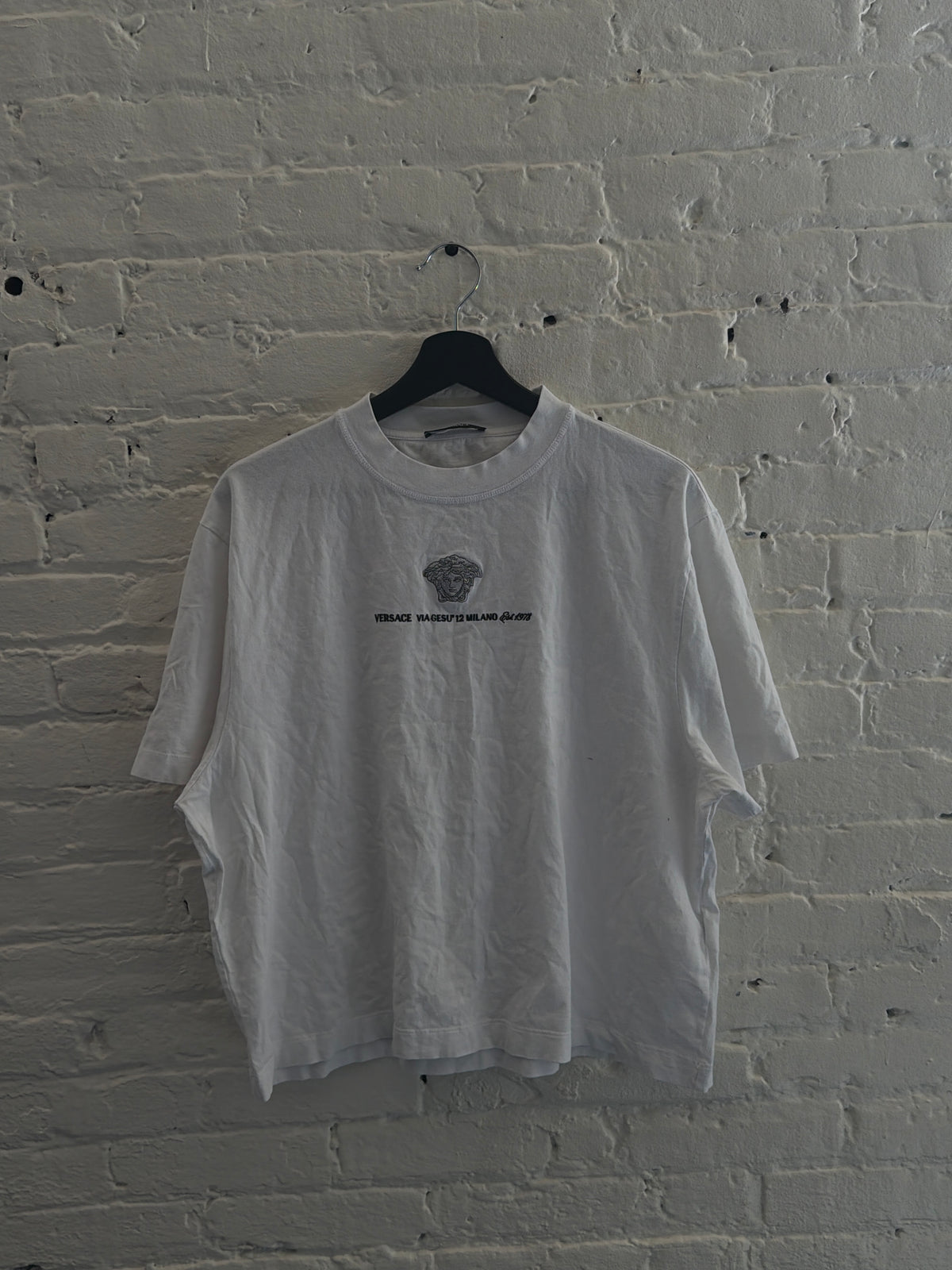 Versace Embroidered Cotton-Jersey T-shirt