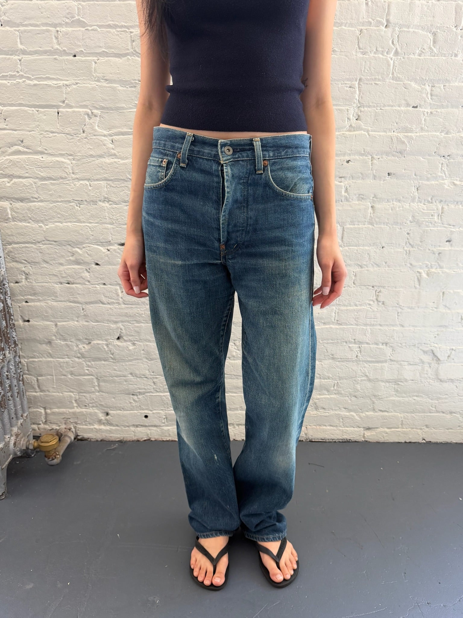 Vintage Levi’s Big L 701 CinchBack Stained Jeans 30x34