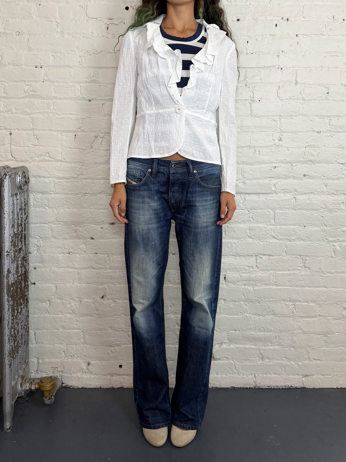 Vintage Lanvin Ruffle Tailored Shirt