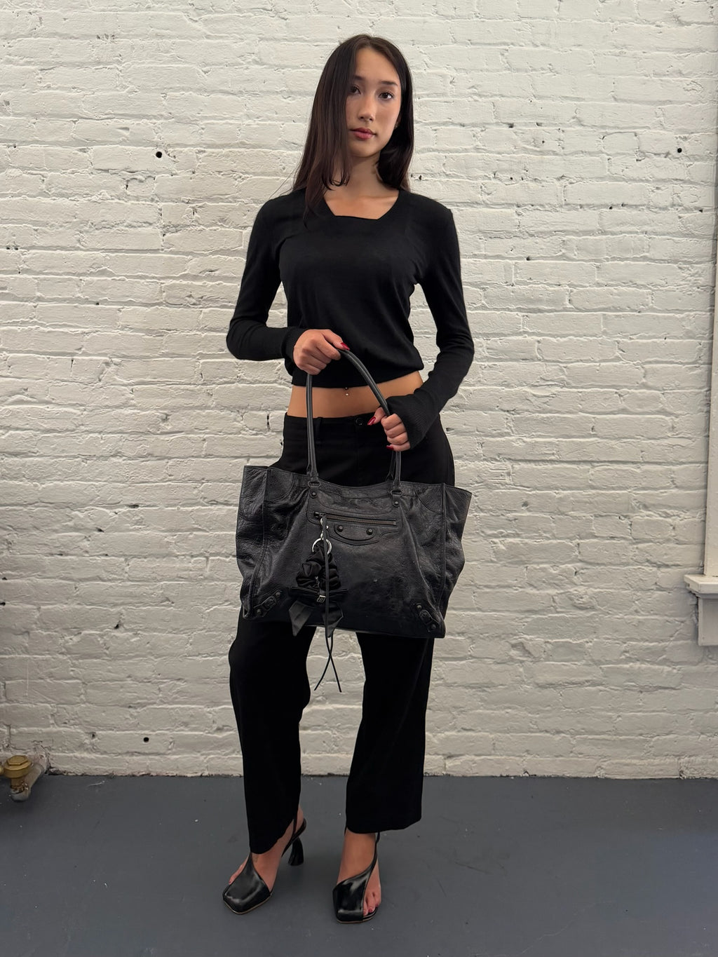 Balenciaga Le City Tote Bag Medium in black Arena lambskin