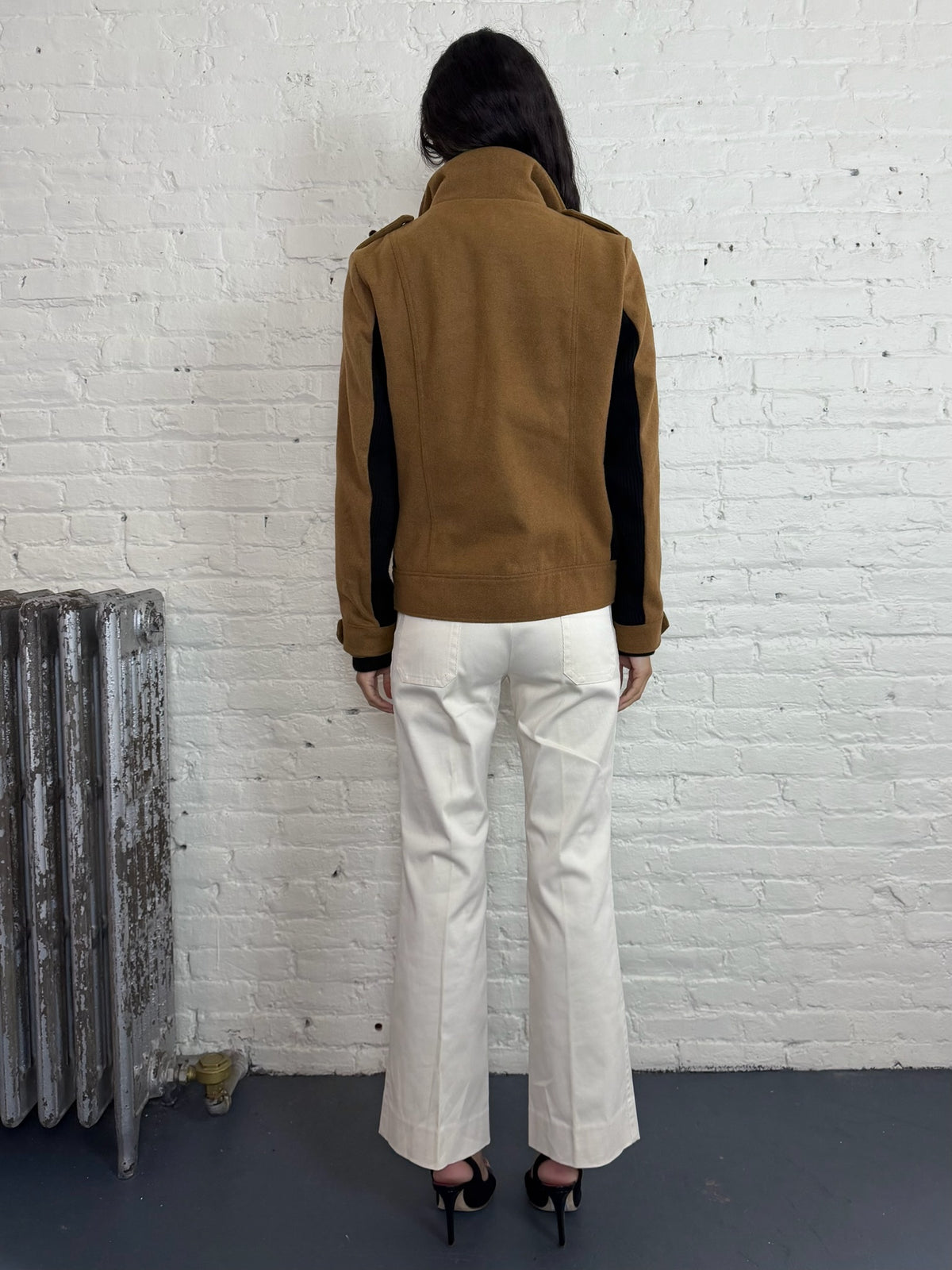 Semantic Design Bondage Punk Double Wool Zipper Jacket