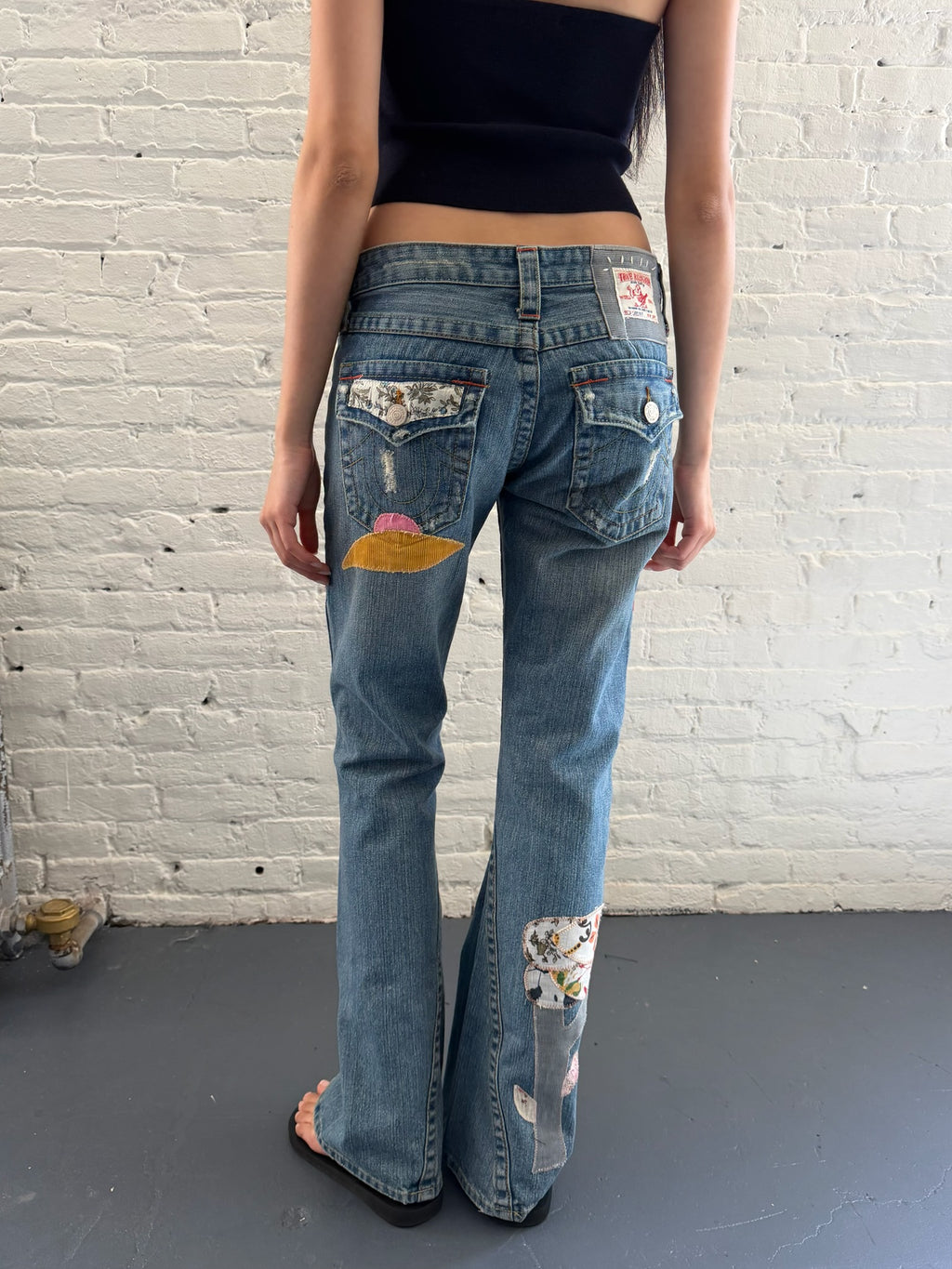 Vintage True Religion Patchwork  Flare jeans
