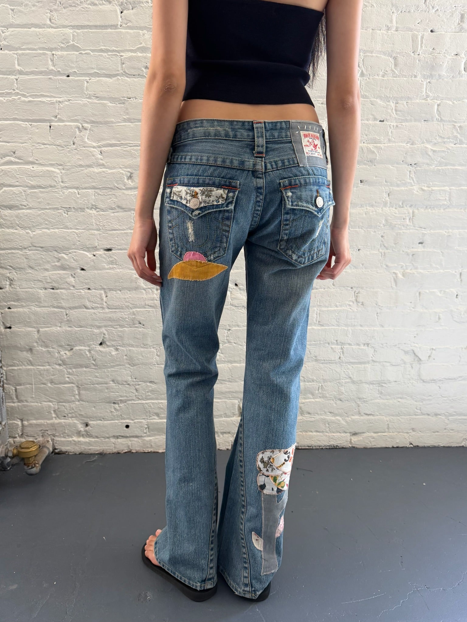 Vintage True Religion Patchwork  Flare jeans