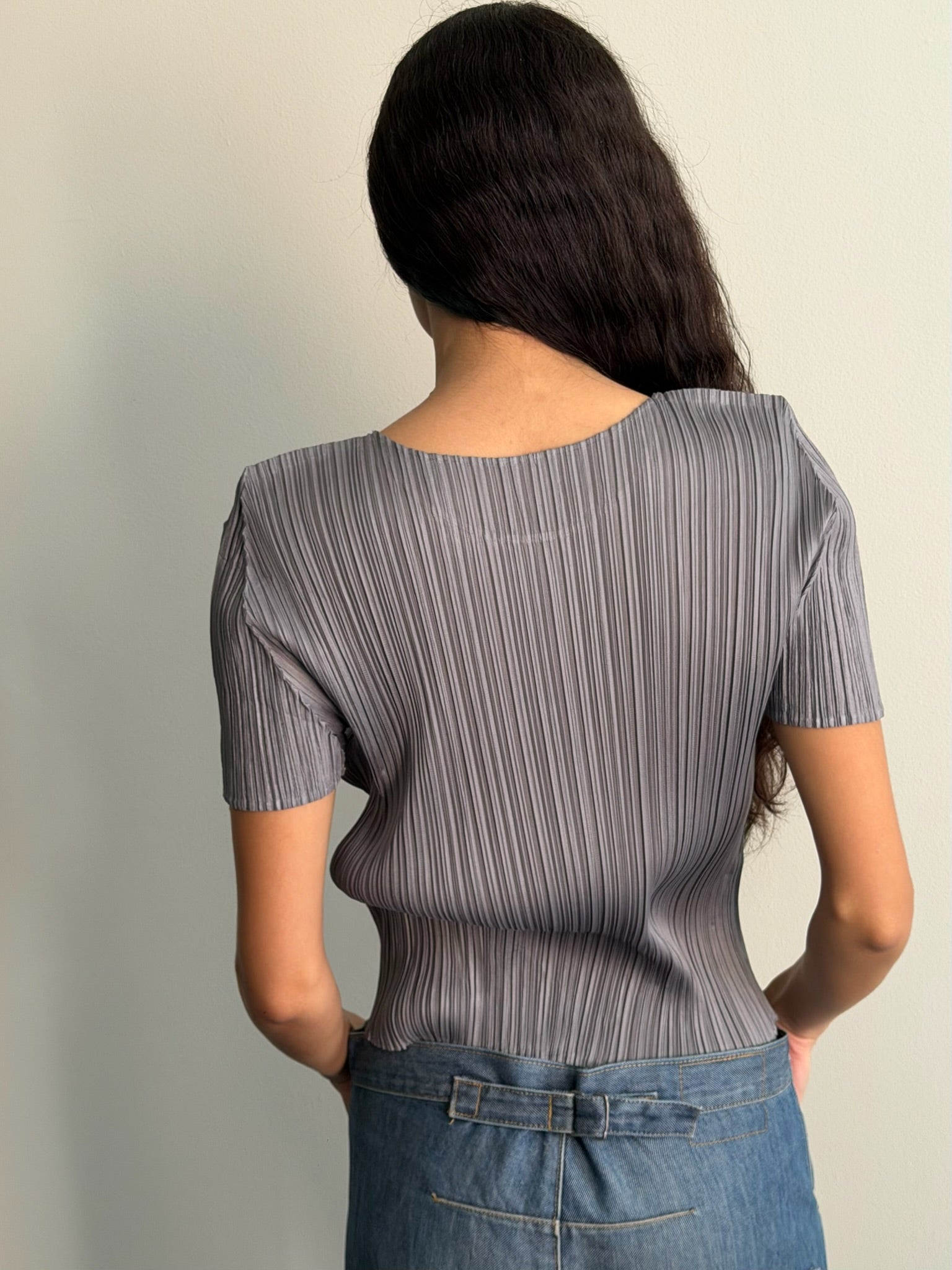 Issey Miyake Pleats Please Grey S/S Top