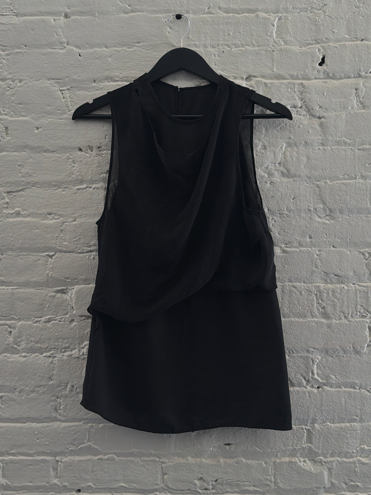Vintage Double Layered Silk Blend Sleeveless Top