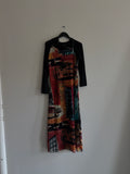 Vintage Y2K Cashe Cashe Graphic Hooded Mesh Dress