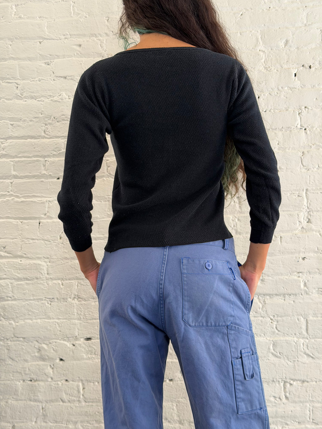 Vintage waffle-knit crewneck