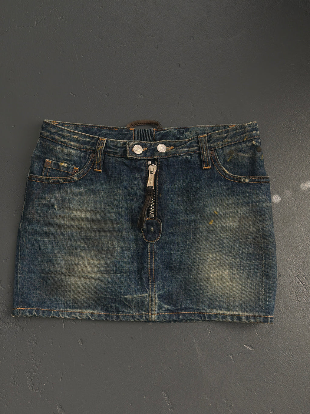 2008 Dsquared2 Denim Wash Mini Skirt
