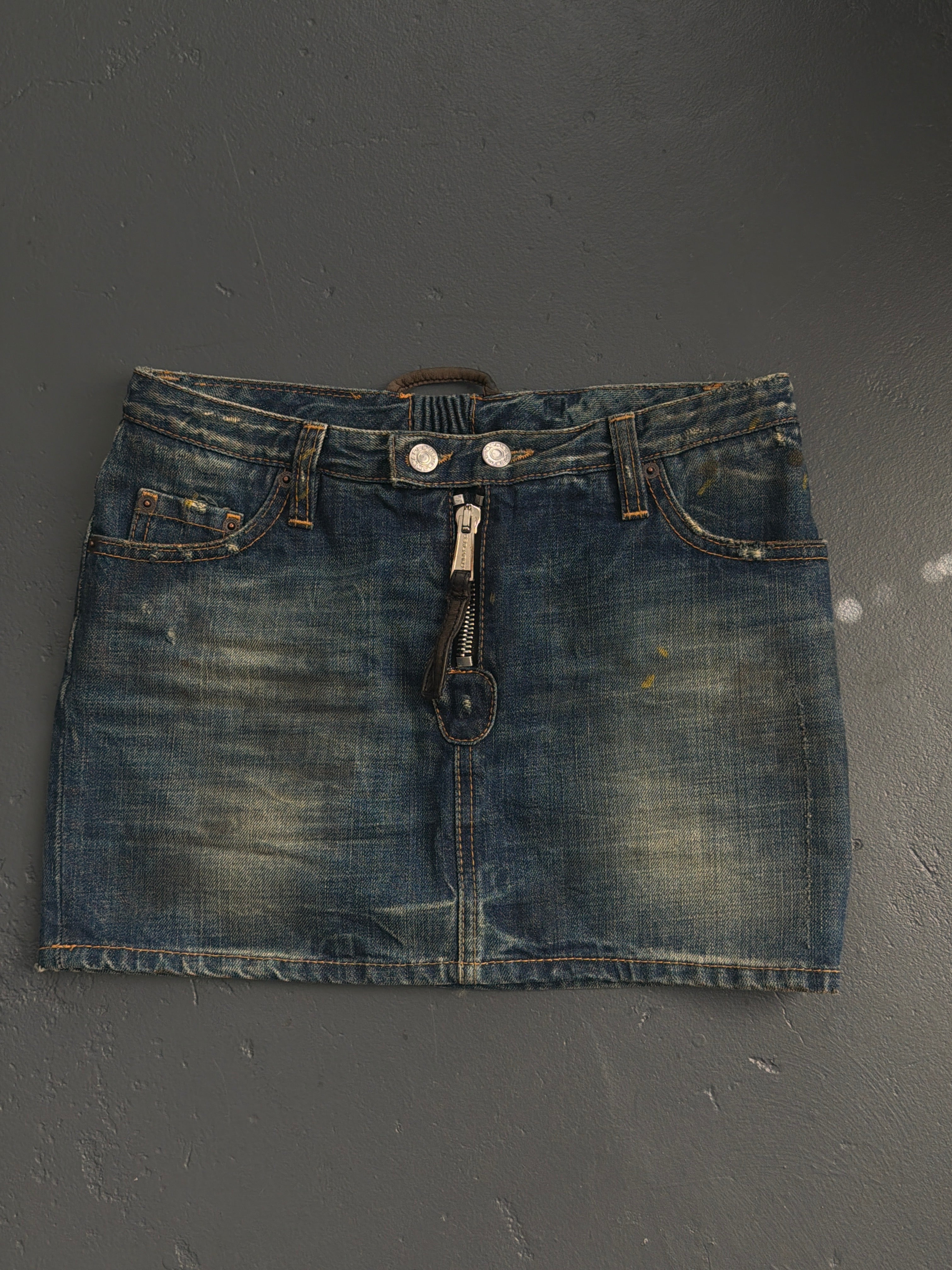 2008 Dsquared2 Denim Wash Mini Skirt