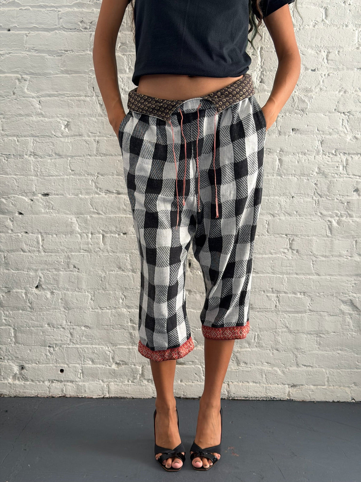 Vintage Kapital Checkered Sarouel Cropped Pants