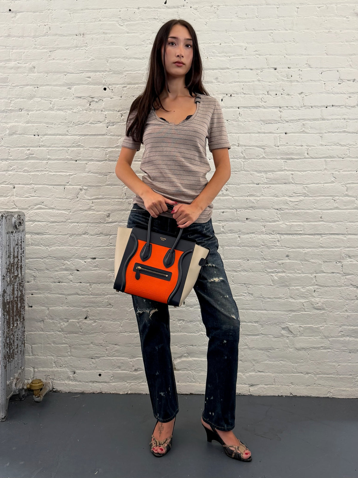Celine Tricolor Micro Luggage Tote