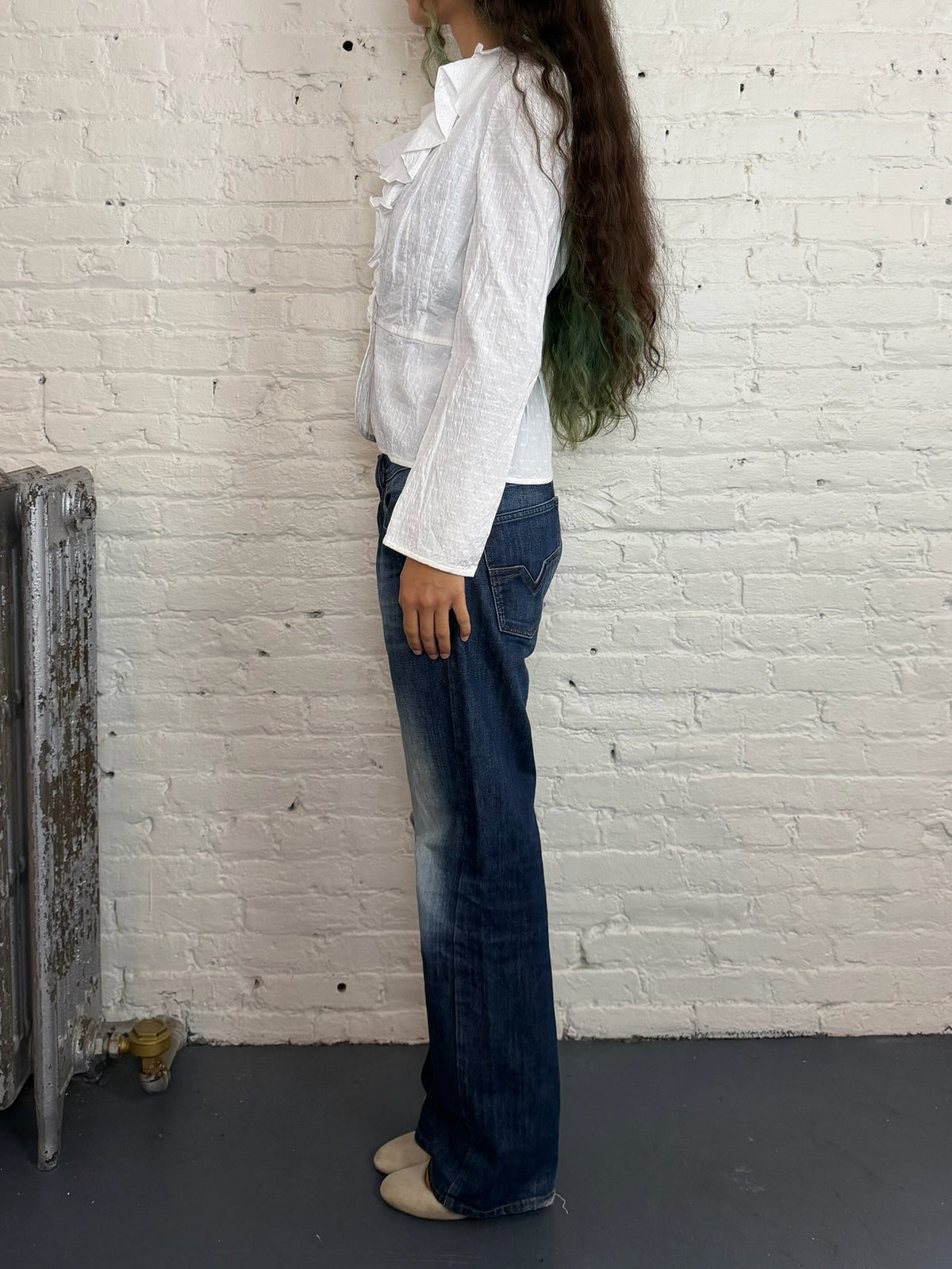 Vintage Lanvin Ruffle Tailored Shirt