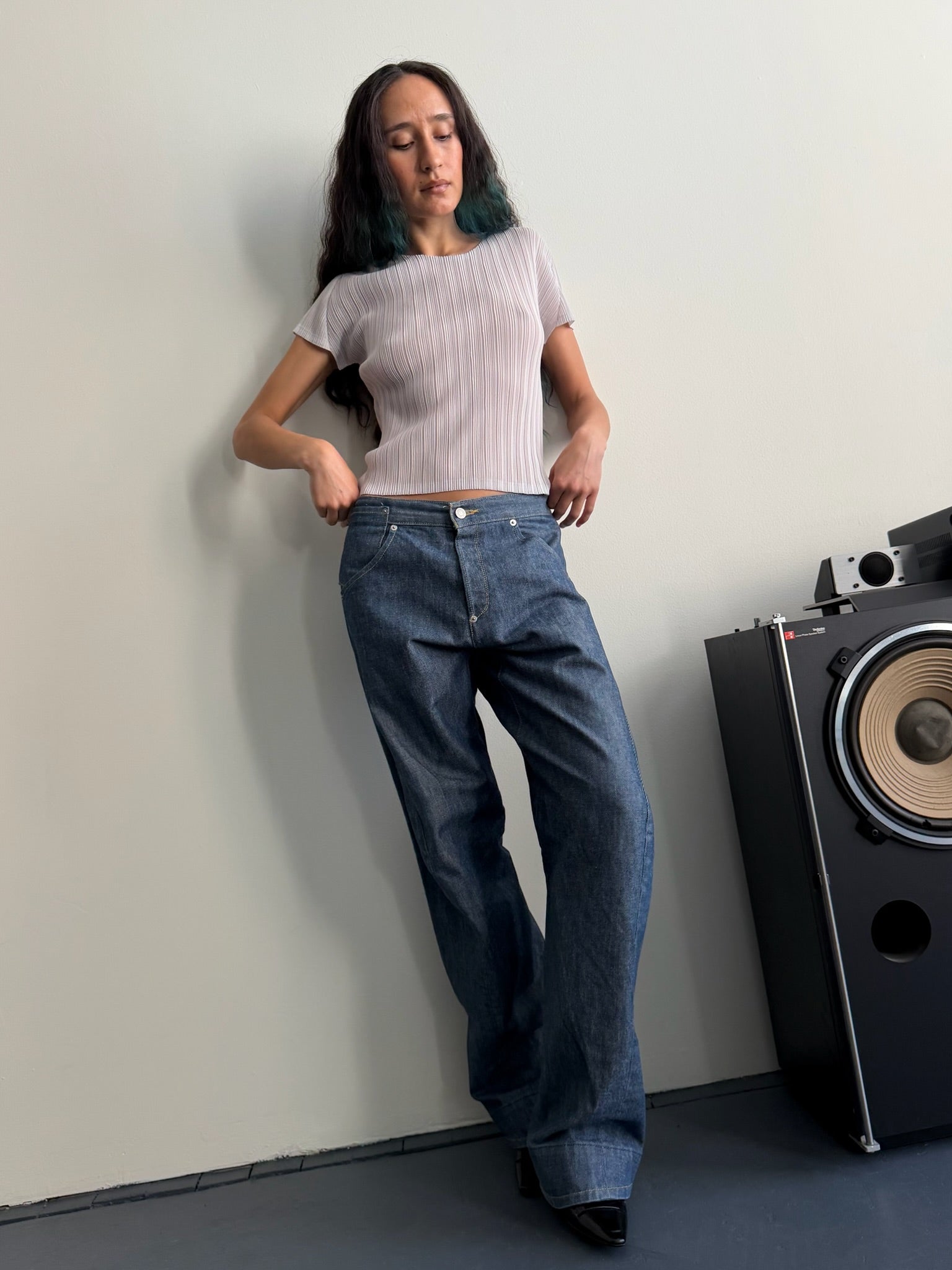 Issey Miyake Pleats Please Light Grey S/S Top