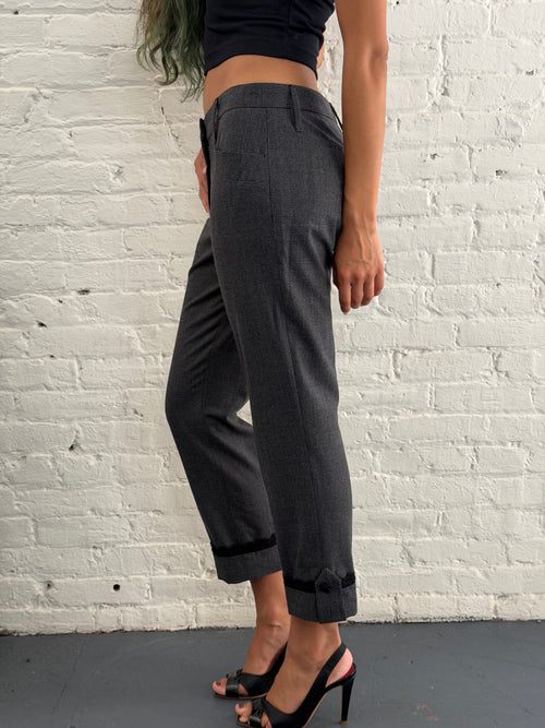2011 Prada Checkered Wool Cropped pants